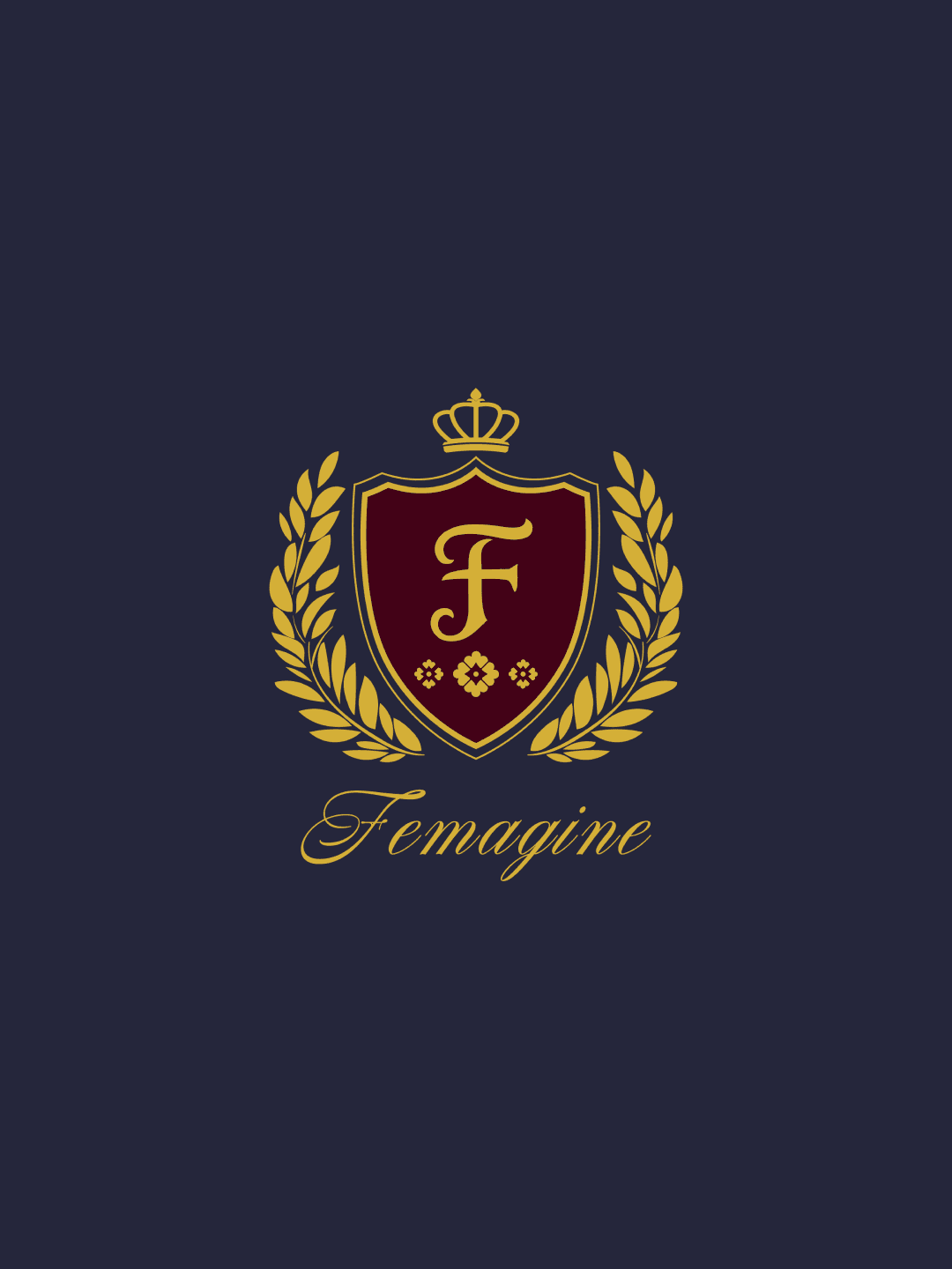 Femagine 크레스트 로고 엠블럼 — 골드 버전